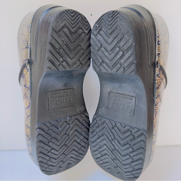Sanita MEDUSA Danish Pro Clogs Women's 40 Snake Print Size 9 Leather Dansko Blue - Picture 13 of 15
